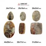 Cabochon Agata Crazy Lace 24-44 x 16-30 x 3-5 mm - Unicat