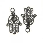  Charm "Mana Fatimei" - Metal Argintiu - 22 x 11 mm