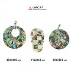  Pandantiv din Scoica Abalon - 35-41 x 24-40 x 3-5 mm