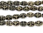  Margele Bijuterii Agata Tibetana Dzi Mat Butoias - 4 Triunghi si Inima 16x12 mm - 1 Buc