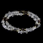  Colier din Diamant Herkimer si Granat Rotund cu Gold Filled - Inchizator Gold Filled