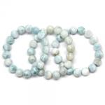  Bratara Milky Larimar Diametru 58 mm din Margele Rotunde - 12-12, 9 mm