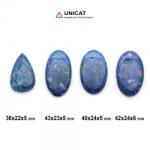  Cabochon Lazulit 36-43 x 22-24 x 5-6 mm - Unicat
