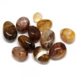  Cuart cu Hematit Rulat Natural - 15-31 x 14-21 mm - ( L ) - 1 Buc