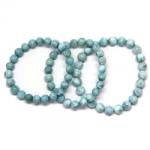  Bratara Milky Larimar Diametru 58 mm Margele Rotunde - 8-8, 9 mm