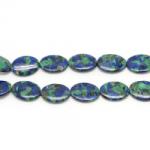  Margele Bijuterii Azurit cu Malachit Oval 25 x 18 x 5 mm