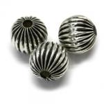  Margele Alama Argintata Rotund - 18 x 18 mm- 3 Buc