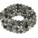  Cuart Gri Margele Pietre Semipretioase Rotunde Fatetate - 8 x 8 mm
