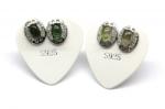  Cercei din Argint 925 cu Turmalina Verde - Oval - 16 x 10 x 8 mm