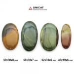  Cabochon Jasp Policrom 46-56 x 19-33 x 6-8 mm - Unicat