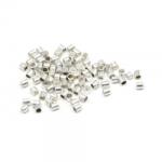  Margele din Alama Placat Argintata Tub 2 x 2 mm - 8 Grame / punga
