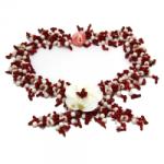  Colier din Sidef si Coral Rosu Neregulat - 6 x 6 mm