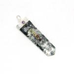  Pandant Agata Copac Obelisc Plat - 7 Chakre - 50x15 mm - 1 Buc