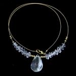  Colier din Diamant Herkimer si Cuart Alb cu Gold Filled - Inchizator Gold Filled