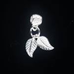  Charm Argint 925 Butoias si Frunze 23 x 7.5 mm - 1 Buc
