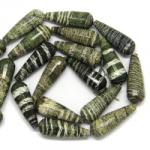  Jasp Zebra Verde Picatura Fatetat 38-40 x 14-19 mm Margele Pietre Semipretioase