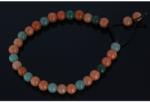  Bratara cu Aventurin verde si orange - inchidere siret - 6 mm