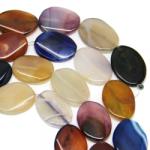  Agata Colorata Margele Pietre Semipretioase Oval - 34 x 25 mm