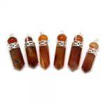  Pandant Carneol - Sfera Carneol - 44-50 x 9-11 mm - 1 Buc