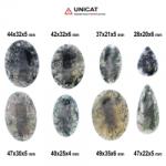  Cabochon Agata Muschi 28-49 x 20-35 x 4-6 mm - Unicat