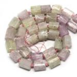  Kunzit Roz Margele Pietre Semipretioase Tub Fatetate -12-19 x 11-13 mm