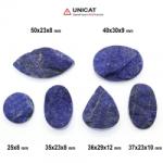  Cabochon Lapis Lazuli Druzy 25-50 x 23-30 x 8-12 mm