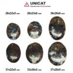  Pandantiv Cupru cu Crisocola si Azurit - Oval - 28-38 x 22-28 x 5-6 mm- (XL)- 1 Buc