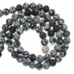  Obsidian Fulg de Zapada Mat Rotund 10 mm - Margele Pietre Semipretioase Bijuterii