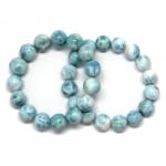  Bratara Milky Larimar Diametru 60 mm Margele Rotunde - 13-13, 9 mm