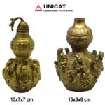  Vasul Wu Lou cu Bagua si Cei Opt Nemuritori - Obiect din Bronz 13-15 x 7-8 x 7-8 cm