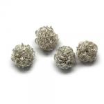  Margele Alama Argintata Rotund Neregulat - 12 x 12 mm- 6 Buc