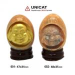  Ou Granit cu Buddha Sculptat Natural - 47-48 x 34-35 mm - (XXL) - 1 Buc