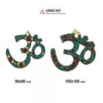  Simbolul OM (AUM) - Obiect Decorativ Verde - 90-105 x 90-100 mm - 1 Buc