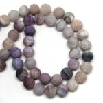  Agata Colorata Violet Mat Margele Pietre Semipretioase Rotunde - 16 x 16 mm
