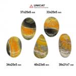  Cabochon Jasp Bumble Bee 33-40 x 21-25 x 5-7 mm