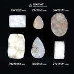  Cabochon Agata Alba Druzy 21-39 x 15-26 x 8-12 mm - Unicat