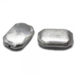  Margele Alama Argintata Dreptunghi - 36 x 25 mm- 1 Buc