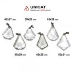  Pandant Cuart Alb - 39-50 x 26-31 mm