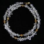  Colier din Diamant Herkimer si Rodocrozit Rotund cu Gold Filled - Inchizator Gold Filled