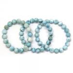  Bratara Milky Larimar Diametru 60 mm Margele Rotunde - 10-10, 9 mm