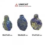  Sticla si Dop de Snuff din Lapis Lazuli - 58-61 x 37-47 x 20-24 mm - 1 Buc