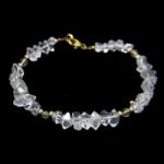 Bratara din Diamant Herkimer si Citrin Rotund cu Gold Filled - Inchizator Gold Filled - 5-12 x 3-5 mm