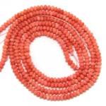  Coral Rosu Colorat Somon Margele Pietre Semipretioase Disc - 2 x 3, 5 mm