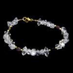  Bratara din Diamant Herkimer si Turmalina Oval Fatetat cu Gold Filled - Inchizator Gold Filled - 6-11 x 4-6 mm