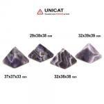  Piramida Ametist Chevron Natural 38x38x32-33 mm pentru Colectie 1 Buc
