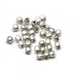  Margele Alama Argintata Patrat - 3 x 3 mm- 8 Grame / Punga