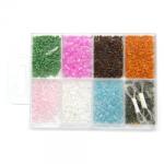  Kit Margele Sticla + Inchizator + Cablu - Handmade - Tub - 3x2 mm