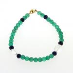  Bratara din Onix Verde Fatetat, Lapis Lazuli, Cuart si Accesorii Gold Filled