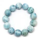  Bratara Milky Larimar Diametru 56 mm Margele Rotunde - 16 x 16 mm