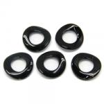  Pandantiv Agata Negru Disc Rasucit - 40 x 40 x 4 mm - 1 Buc